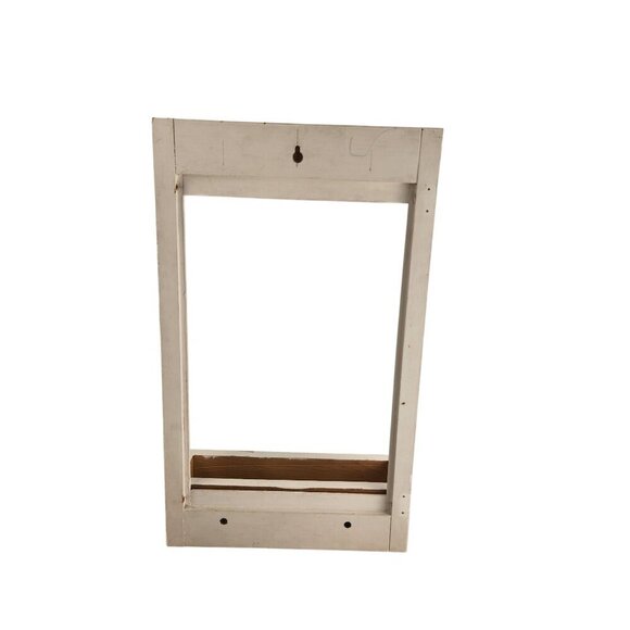 White Wooden Wall-Mounted Planter Frame With Rectangular Box For Indoor/Outdoor - Picture 12 of 14